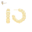 Bubble croissant mixed glossy shaped 14K Gold, Rose Gold, White Gold Stud Earrings