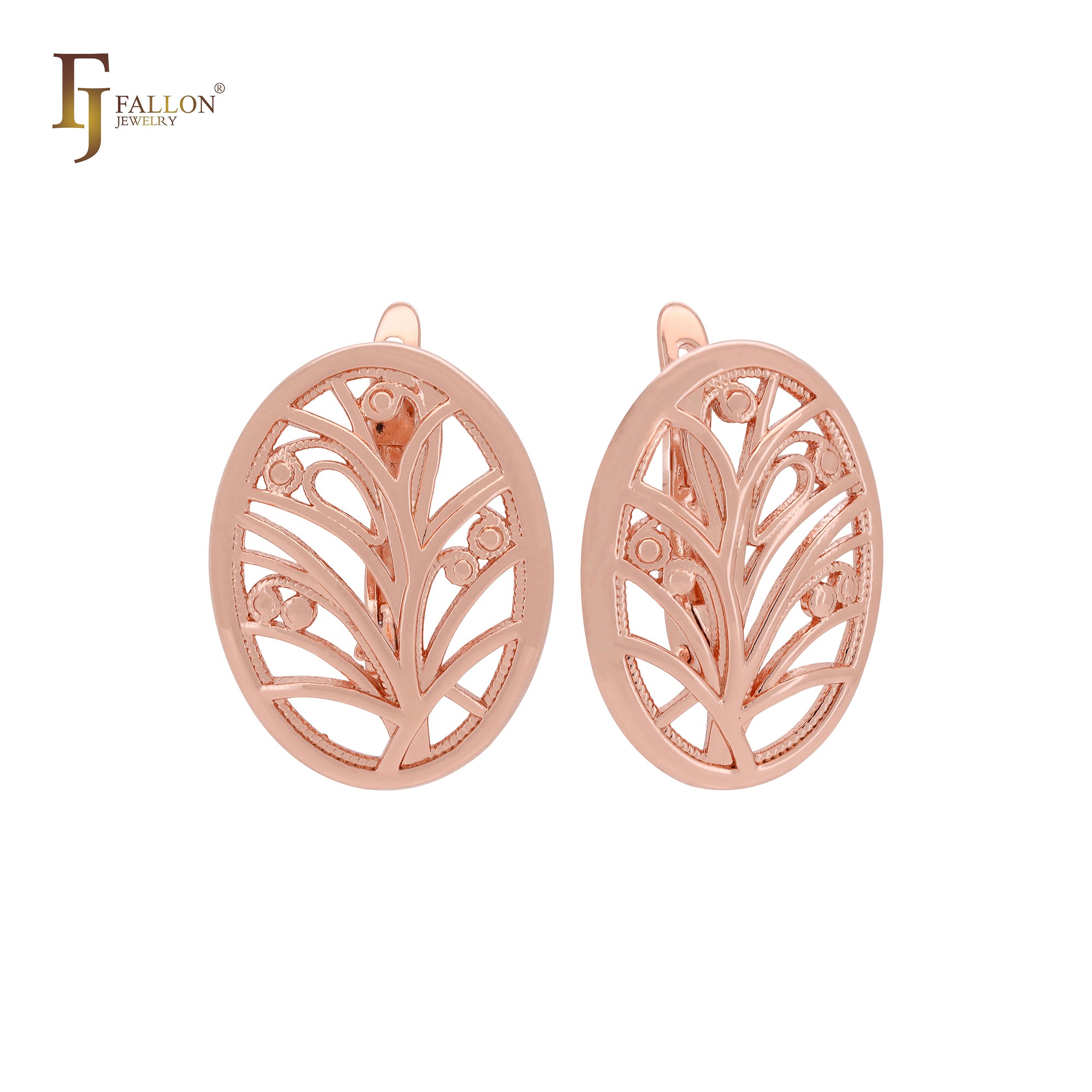 Filigree tree of life Rose Gold Clip-On Earrings