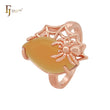 Great marquise orange amber spider and spider net Rose Gold Fashion Rings