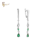 Elegant Cluster emerald 14K Gold, Rose Gold earrings