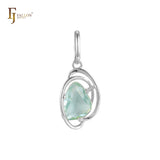 Solitaire apple green CZ 14K Gold, Rose Gold pendant