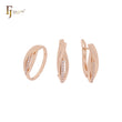 Single row of white CZs Rose Gold Jewelry Set with Rings