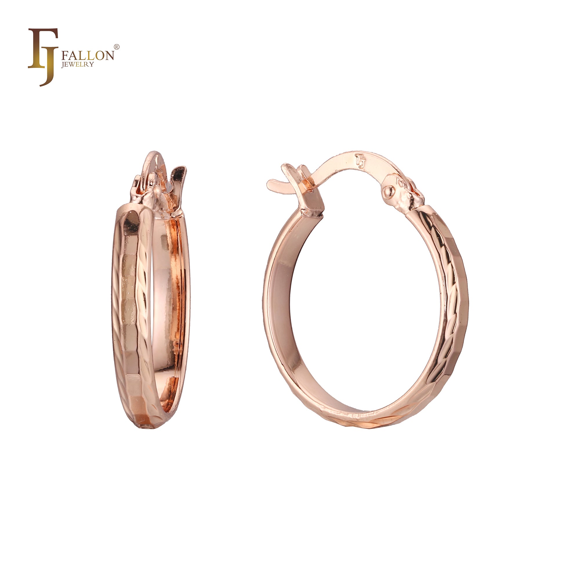 Hoop earring in 14K Gold, Rose Gold plating colors