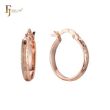 Hoop earring in 14K Gold, Rose Gold plating colors