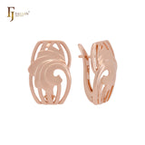 Whirling vortex of filigree Rose Gold Clip-On Earrings