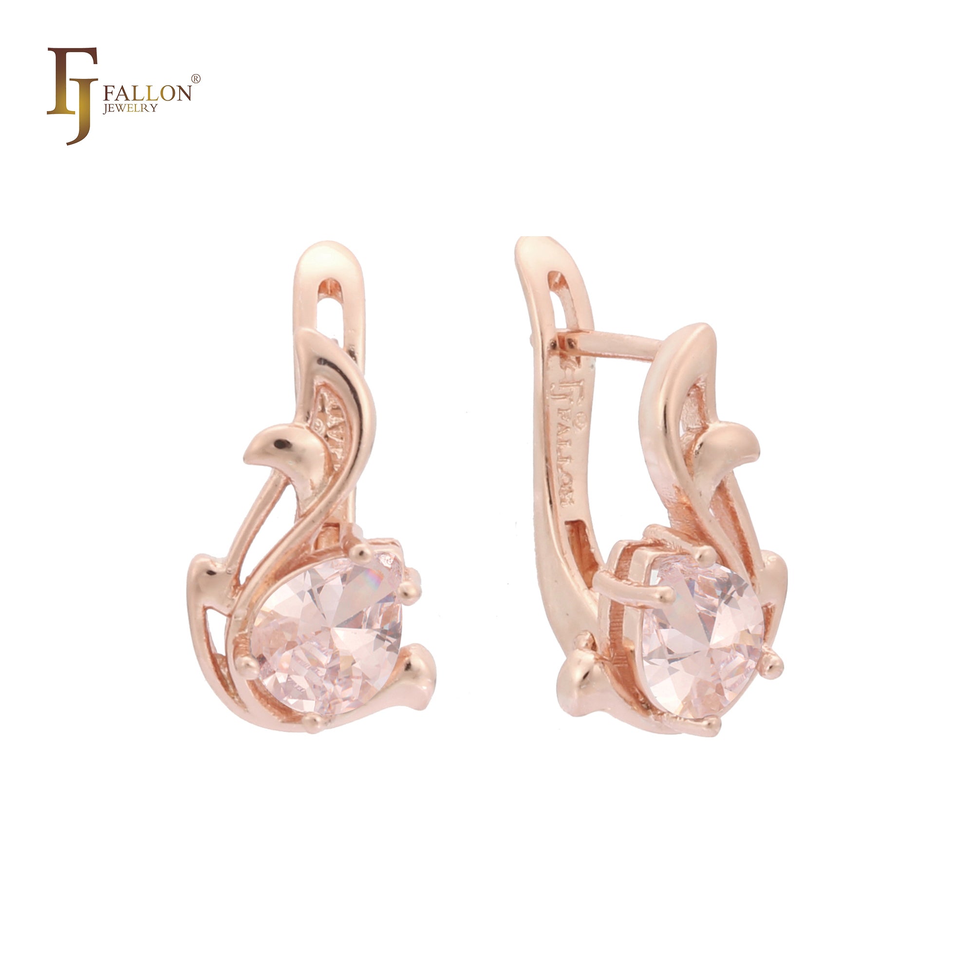 Agile Birdy Solitaire teardrop Rose Gold, two tone earrings