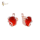 Embraced Big Colorful CZ Rose Gold earrings