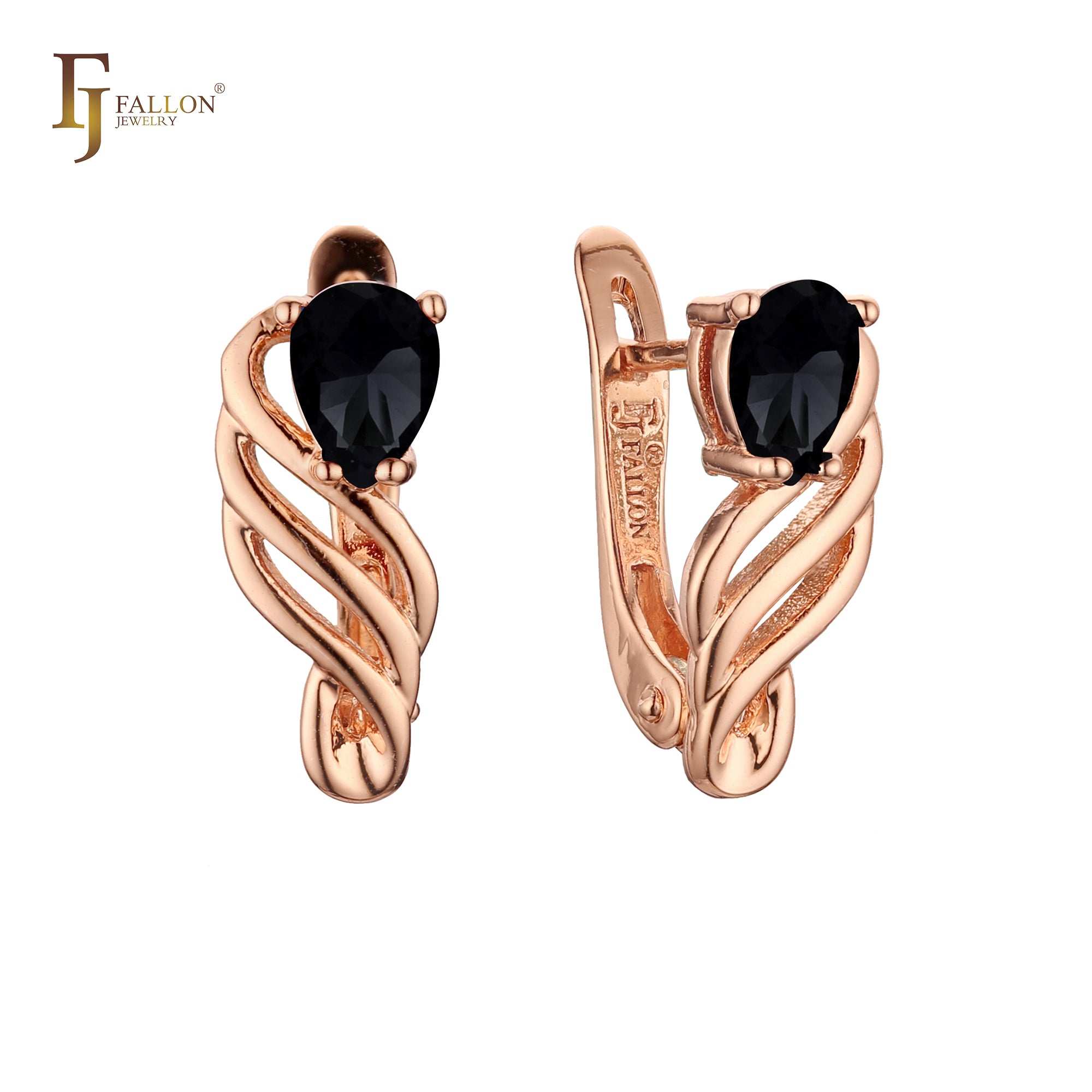 Solitaire colorful cz Rose Gold earrings