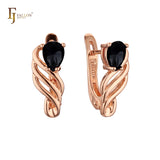 Solitaire colorful cz Rose Gold earrings