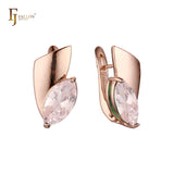 Solitaire marquise CZ Rose Gold earrings