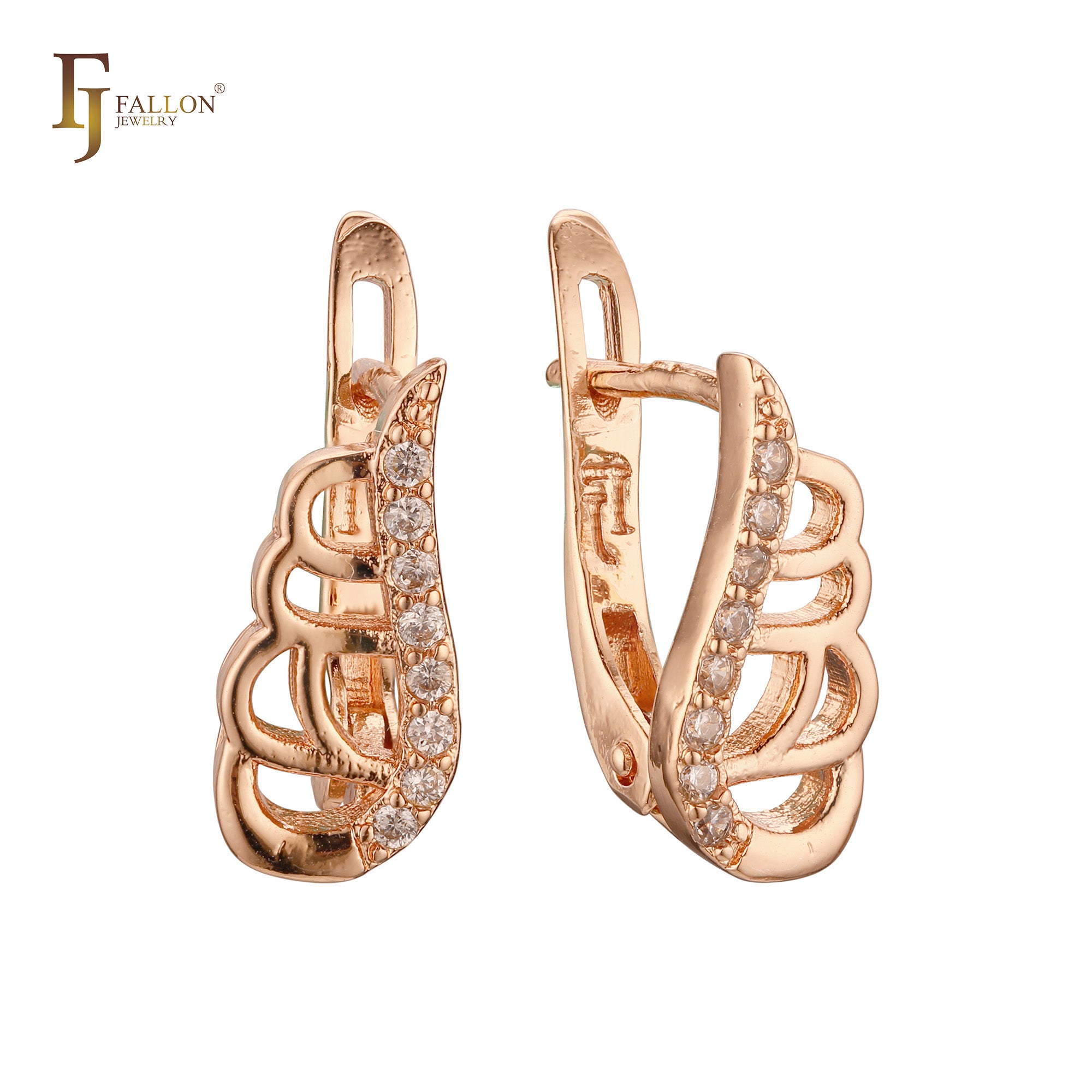 Pendientes huggie de oro rosa