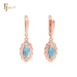 Marquise red Marquise CZ drop Rose Gold earrings