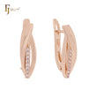 Single row of white CZs Rose Gold Clip-On Earrings