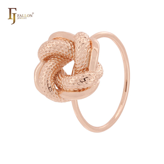 Double twisted essential love knot Rose Gold Rings