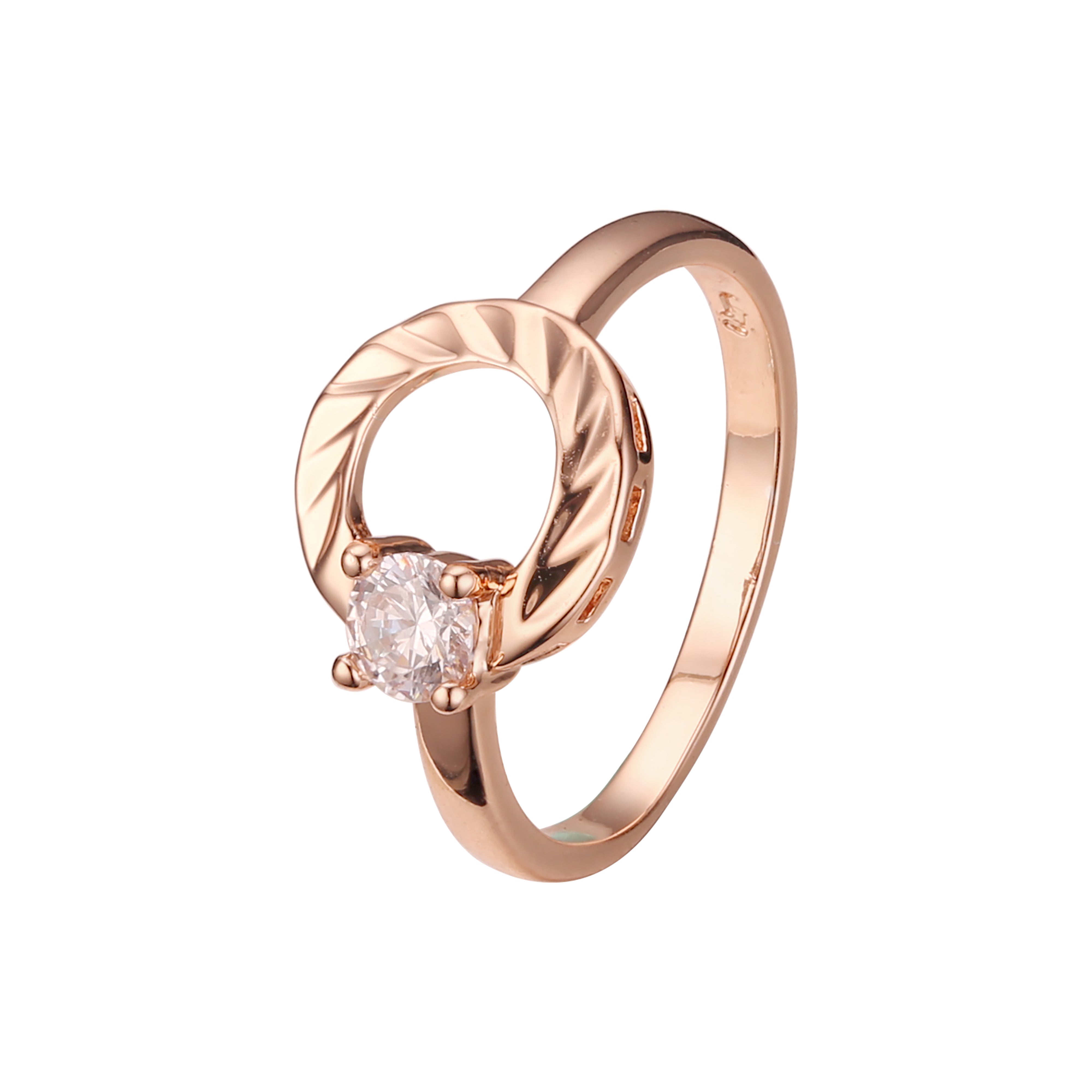 Solitaire triangle stone rings in 14K Gold, Rose Gold plating colors