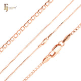 Classic Curb link chains plated in Rose Gold, two tone