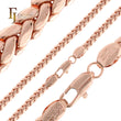 Snake Boston link chains plated in 14K, Rose Gold