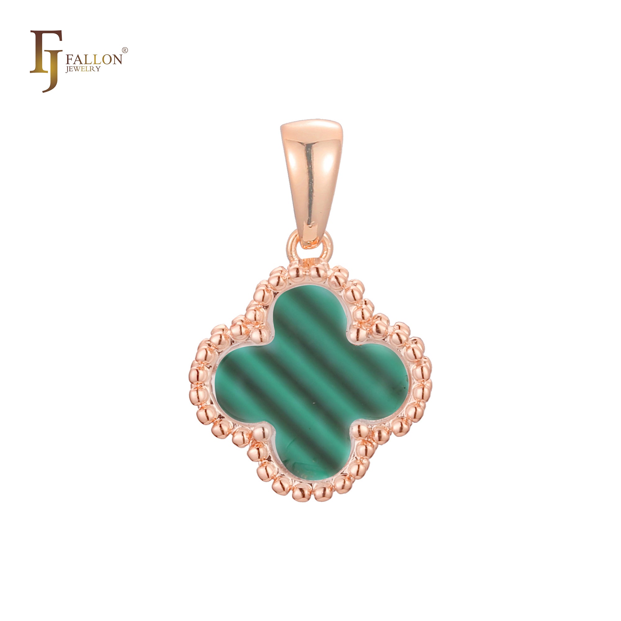 Lucky colorful Clover Rose Gold, 14K Gold, white Gold pendant