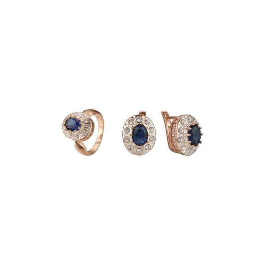 Rose Gold two tone Halo set with rings