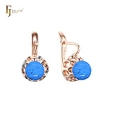 Solitaire 14K Gold, 18K Gold, Rose Gold, two tone Pearl earrings