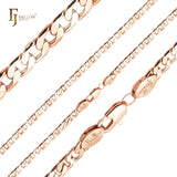 Classic Curb link chains plated in Rose Gold, two tone