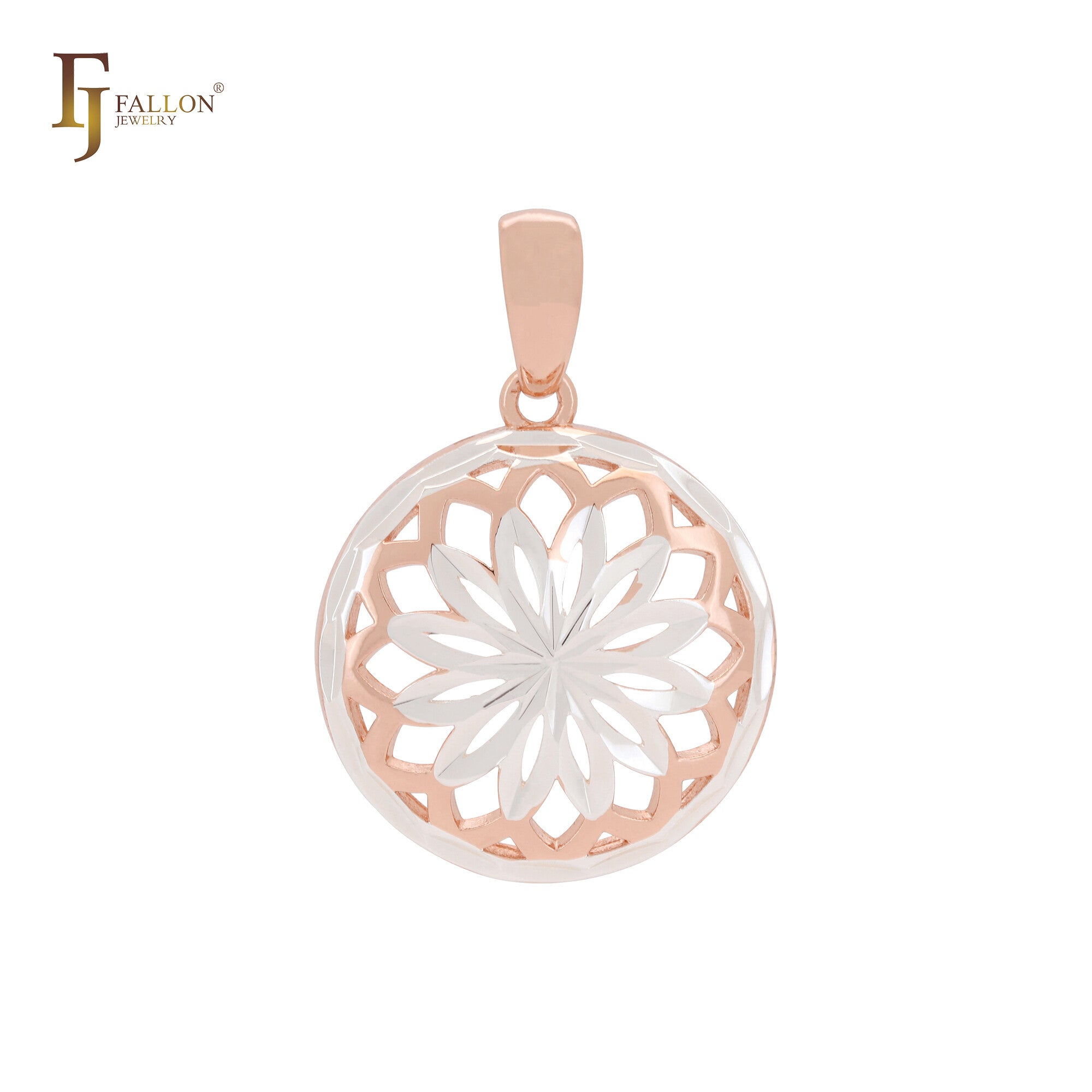 Great flower pf petals Rose Gold two tone Pendant