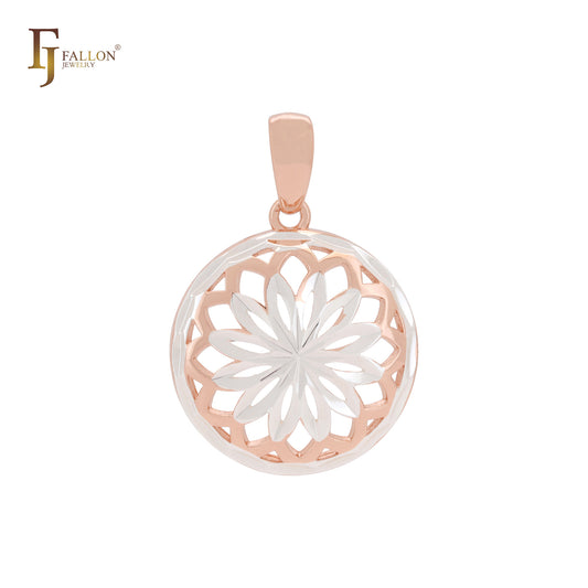 Great flower pf petals Rose Gold two tone Pendant