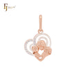 Heart of love from mom to kid mother's day Rose Gold two tone Pendant