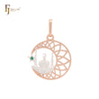 Minimalism Islamic temple of emerald CZ Rose Gold two tone Islamic Pendant