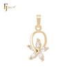 Geometric five marquise white CZs star shaped 14K Gold Pendant