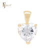 Solitaire hearty heat CZ shaped 14K Gold Solitaire Pendant