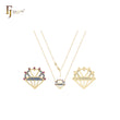 Heart with diamond sign of colorful czs 14K Gold, Rose Gold Necklace