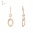 Triple rings dangling Rose Gold Clip-On Earrings