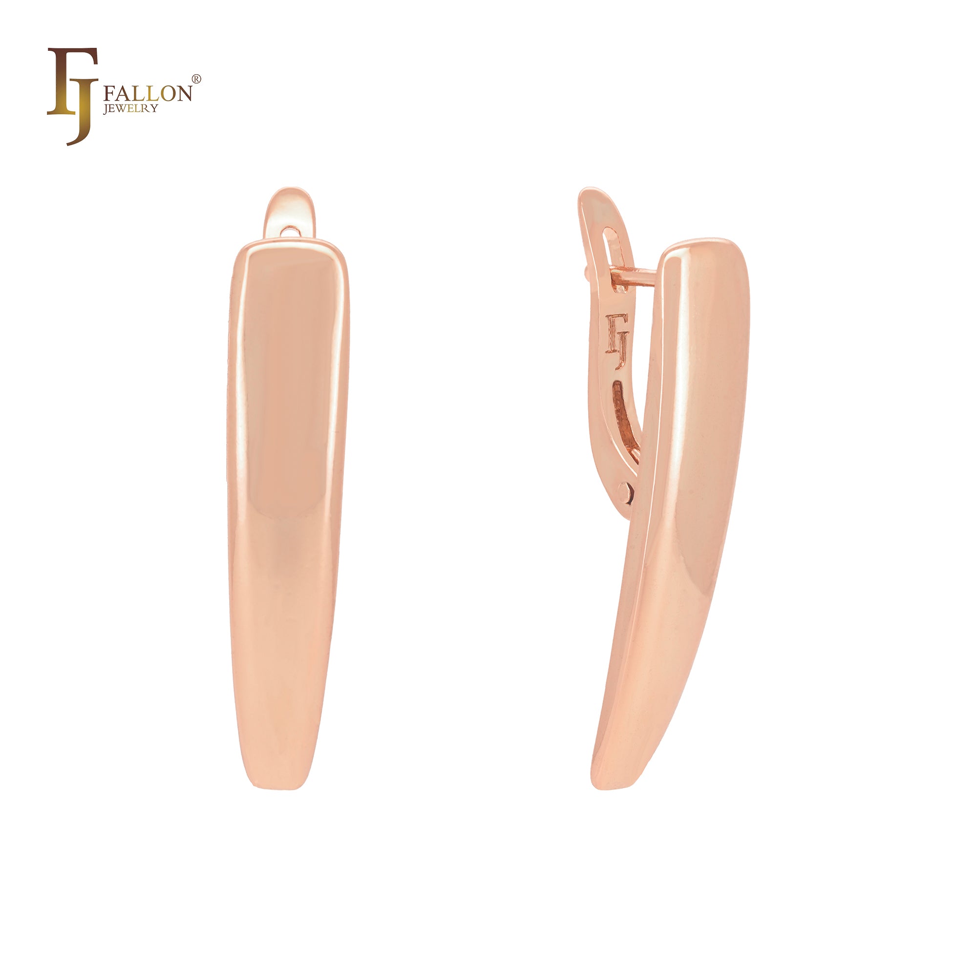 Glossy teeth shape minimalism Rose Gold Clip-On Earrings