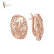 Cluster white CZs interlocking Rose Gold Clip-On Earrings