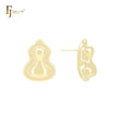 Irregular gourd geometric shaped 14K Gold, Rose Gold, White Gold Stud Earrings