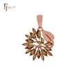 Luxurious thousand cluster Marquise Coffee CZs Rose Gold Pendant