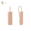 Rounded tall flank textured Rose Gold Wire Hook Earrings