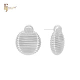 Slashes ripples designed 14K Gold, Rose Gold, White Gold Stud Earrings