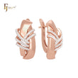 Luxurious multi bands and ribbon interlocking Rose Gold Clip-On Earrings