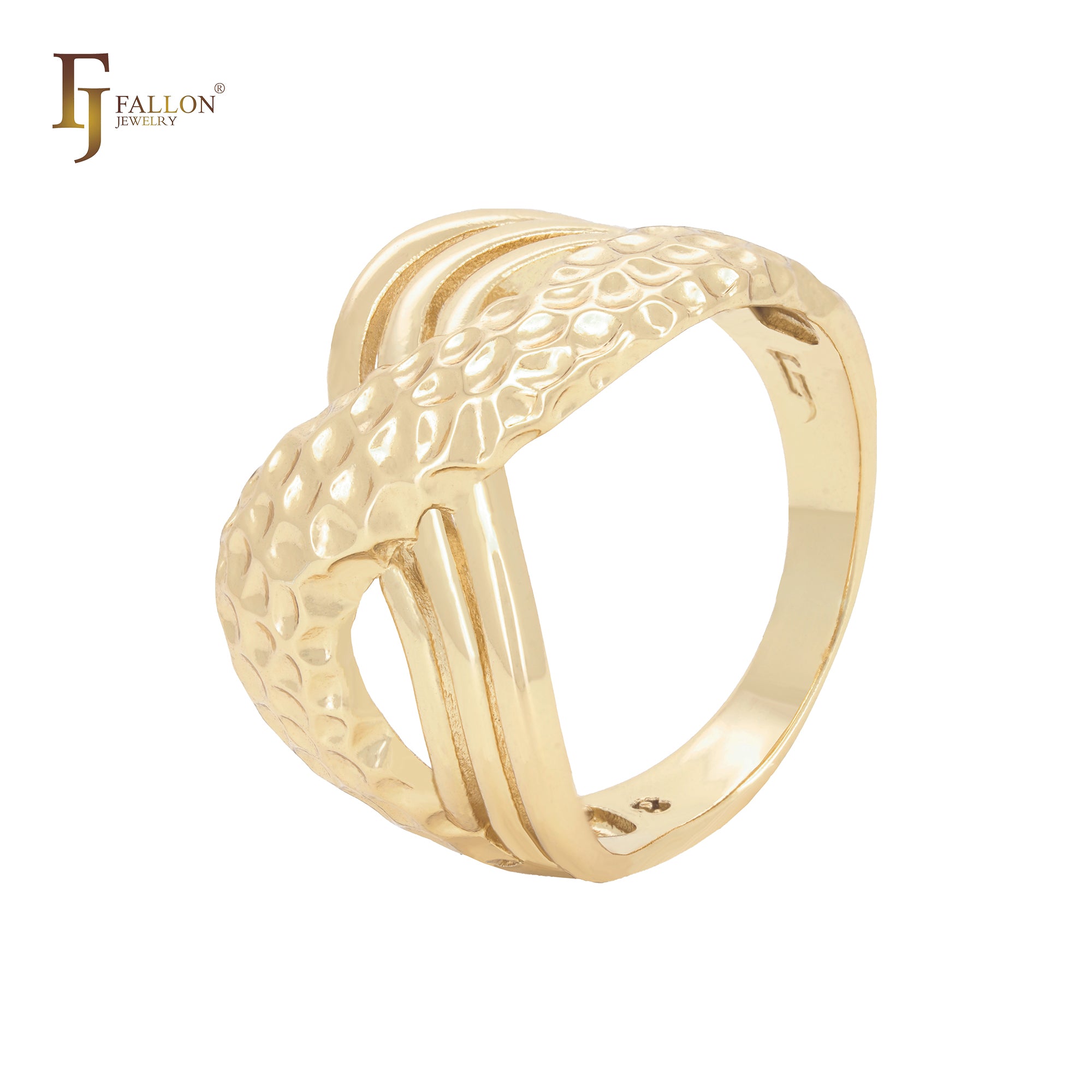 Interlocking Crossing geometric 14K Gold, Rose Gold Fashion Rings