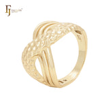 Interlocking Crossing geometric 14K Gold, Rose Gold Fashion Rings