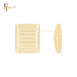 Interlocking layered squared shaped 14K Gold, Rose Gold, White Gold Stud Earrings