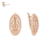 Oval Filigree 14K Gold Clip-On Earrings