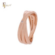 Thousand interlocking circles white CZ Rose Gold Fashion Rings