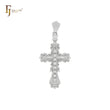 Latin White CZs White Gold Cross Pendant