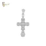 Latin White CZs White Gold Cross Pendant