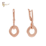 Thousand interlocking circles white CZ Rose Gold Clip-On Earrings