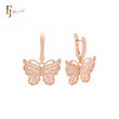 Luxurious filigree meshy butterfly butterflies Rose Gold Clip-On Earrings