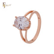 Giant oval big solitaire white CZ Rose Gold Engagement Rings